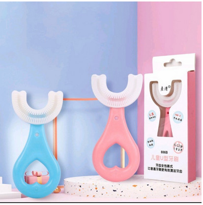 (2-6th) Sikat Gigi Anak Bayi Silikon Bentuk U 2-6 Tahun