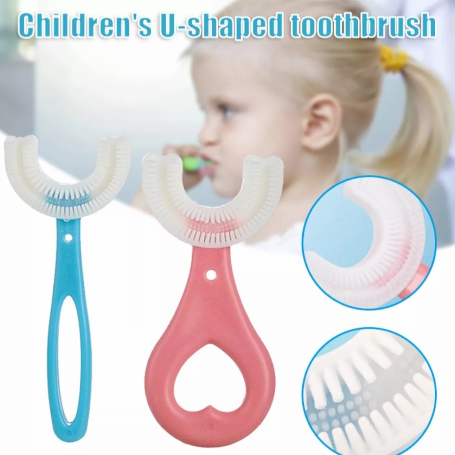 (2-6th) Sikat Gigi Anak Bayi Silikon Bentuk U 2-6 Tahun