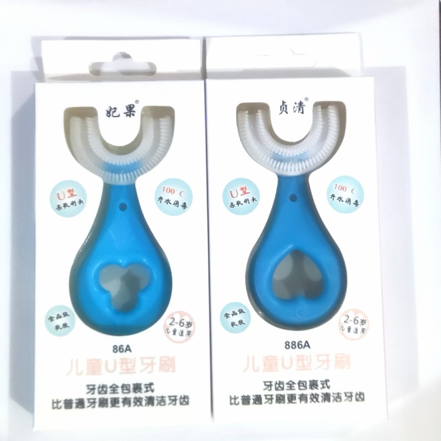 (2-6th) Sikat Gigi Anak Bayi Silikon Bentuk U 2-6 Tahun