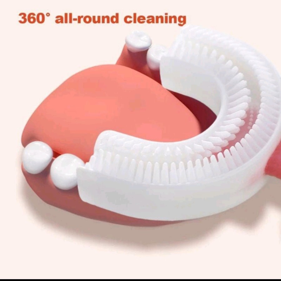 (2-6th) Sikat Gigi Anak Bayi Silikon Bentuk U 2-6 Tahun