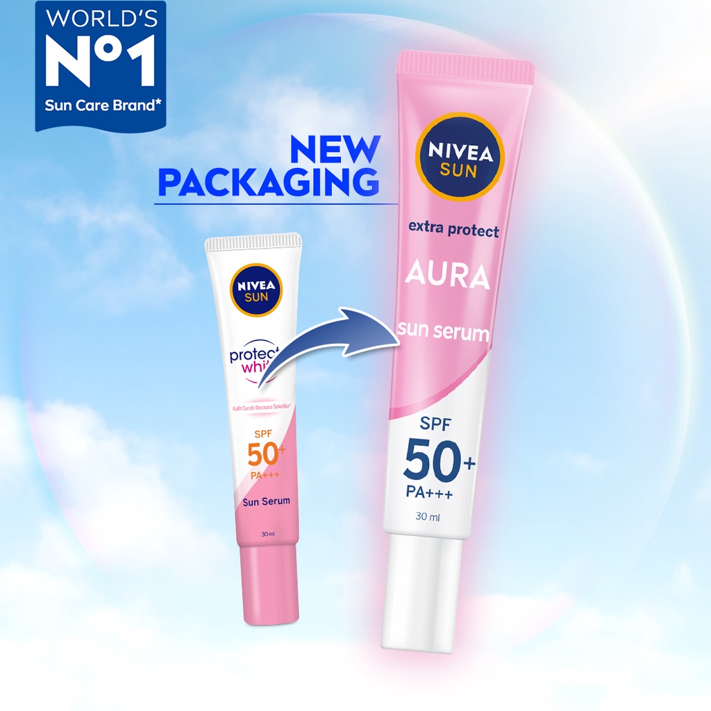 Nivea Sun Face Serum SPF50 PA+++ 30ml - Instant Aura (Pink)