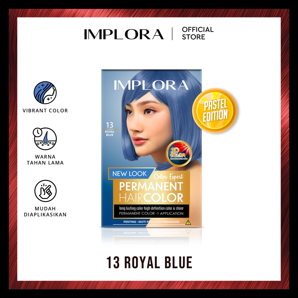 Implora Permanent Hair Color 13 ROYAL BLUE (Semir Rambut)