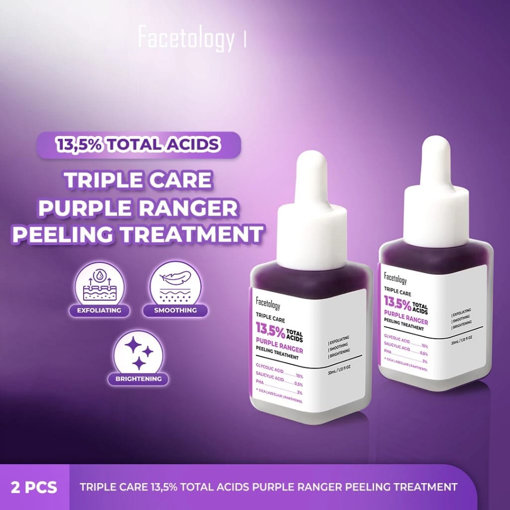 Facetology (Beli 1 Gratis 1) Triple Care 13.5% Total Acids Purple Ranger Peeling Treatment Serum Facetology (Beli 1 Gratis 1) Triple Care 13.5% Total Acids Purple Ranger Peeling Treatment Serum