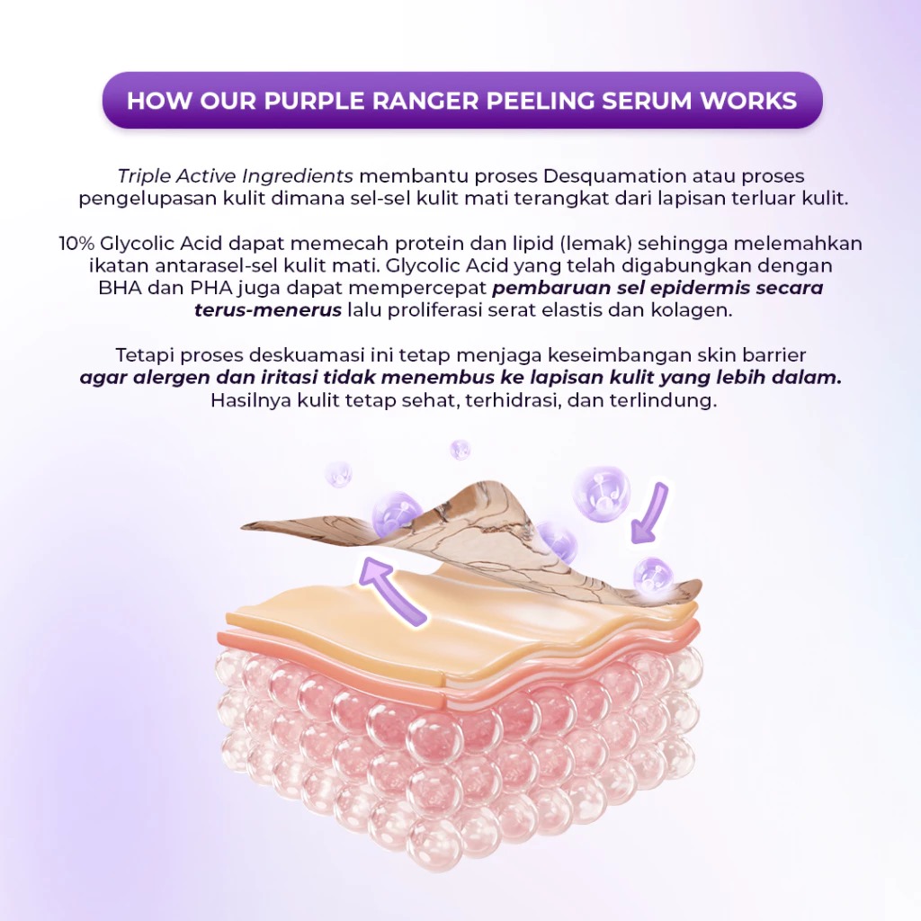Facetology (Beli 1 Gratis 1) Triple Care 13.5% Total Acids Purple Ranger Peeling Treatment Serum Facetology (Beli 1 Gratis 1) Triple Care 13.5% Total Acids Purple Ranger Peeling Treatment Serum