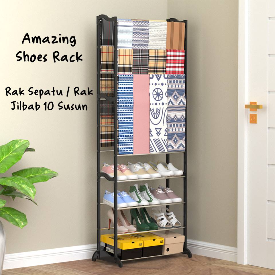 Amazing Shoes Rack Rak Sepatu Rak Jilbab 10 Susun