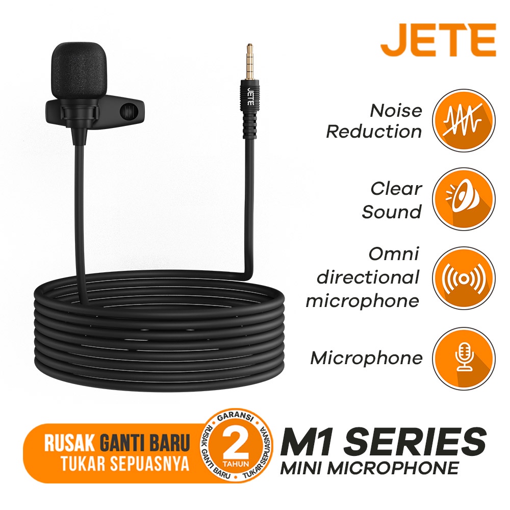 JETE Clip On Mic Single M1 (Omnidirectional Microphone + Jack 3.5mm) JETE Clip On Mic Single M1 (Omnidirectional Microphone + Jack 3.5mm)
