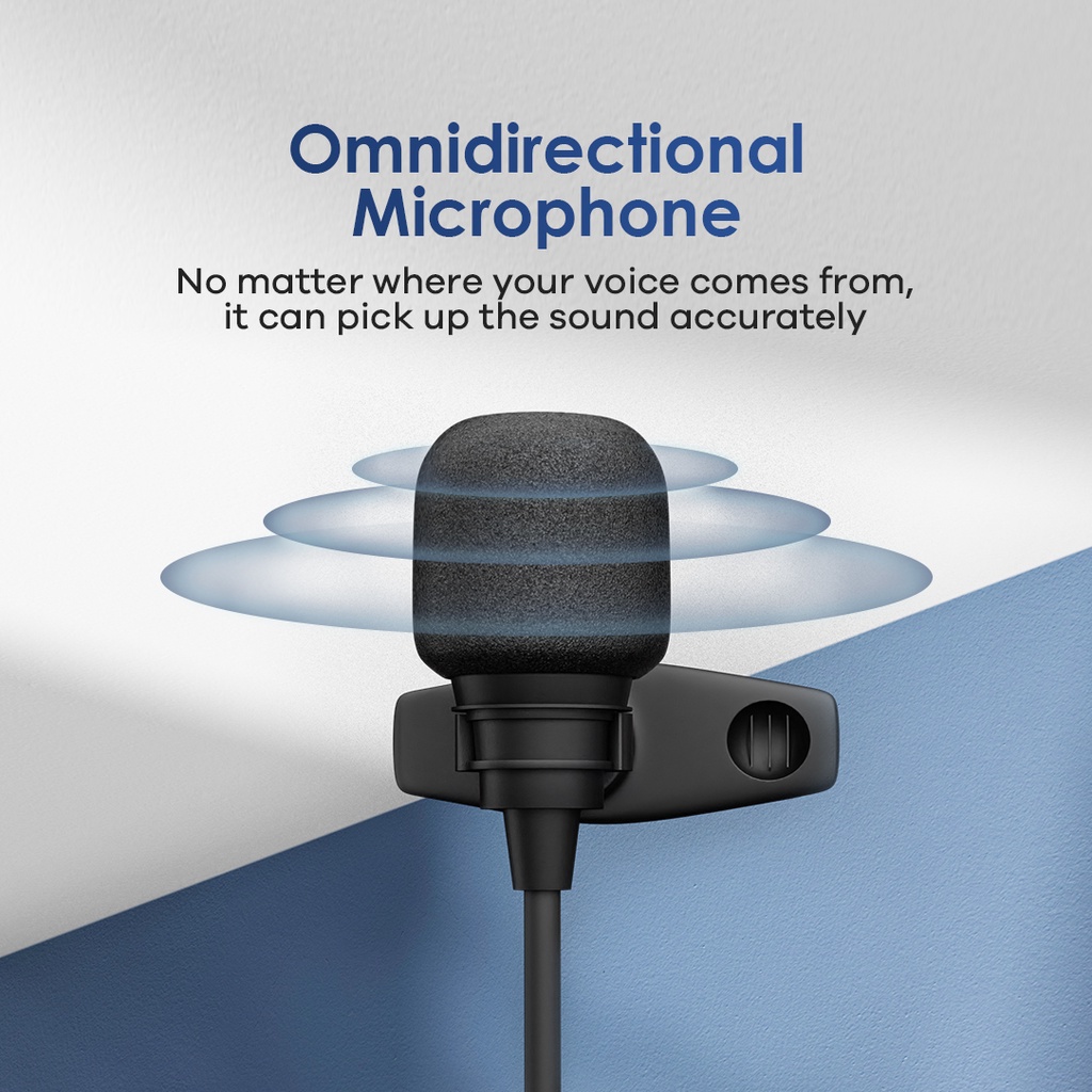 JETE Clip On Mic Single M1 (Omnidirectional Microphone + Jack 3.5mm)