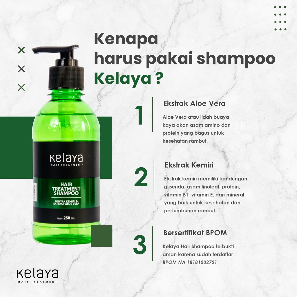 Kelaya Hair Treatment Shampoo 250ml - Minyak Kemiri & Extract Aloevera