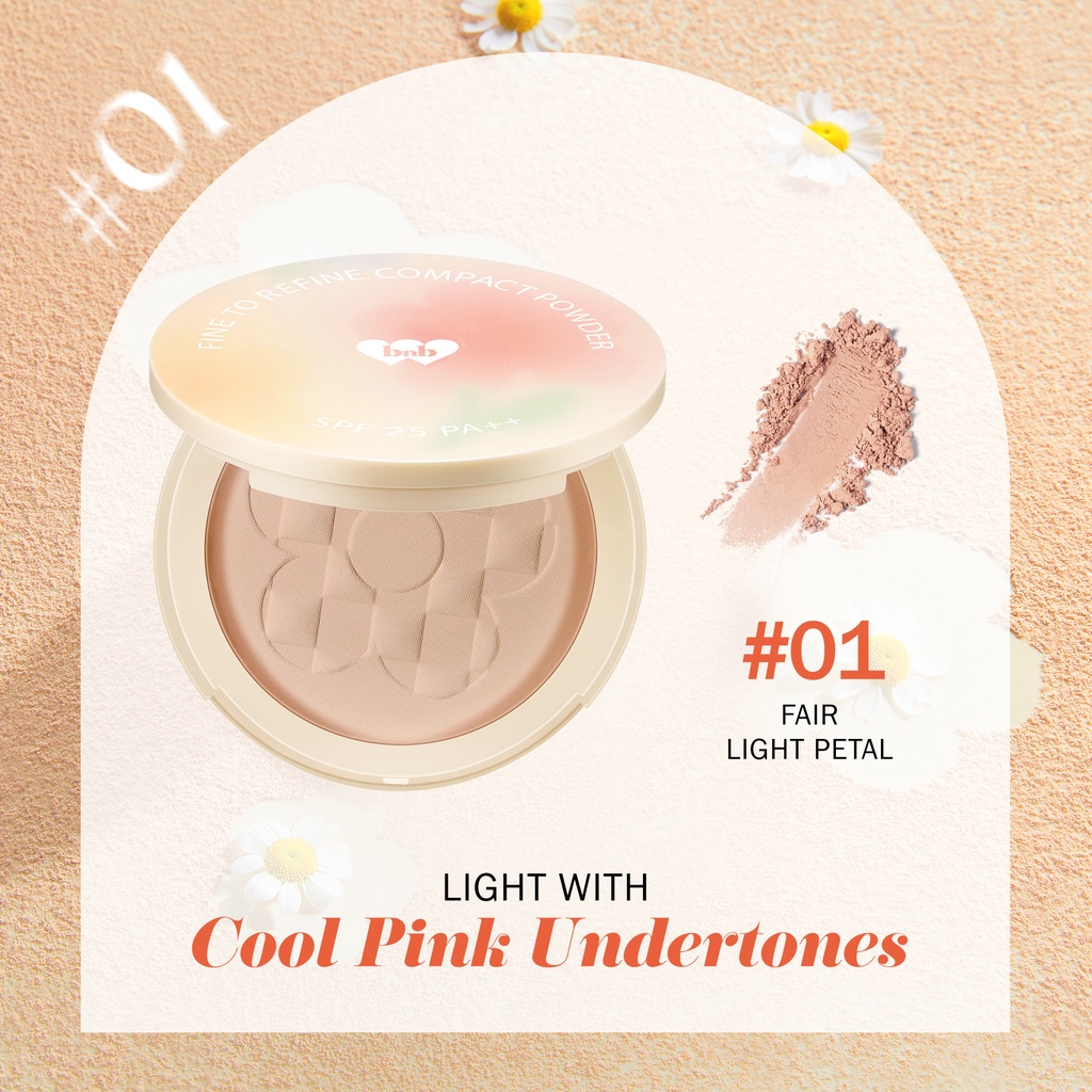 BNB Barenbliss Fine To Refine Compact Powder 01 Fair Light Petal BNB Barenbliss Fine To Refine Compact Powder 01 Fair Light Petal