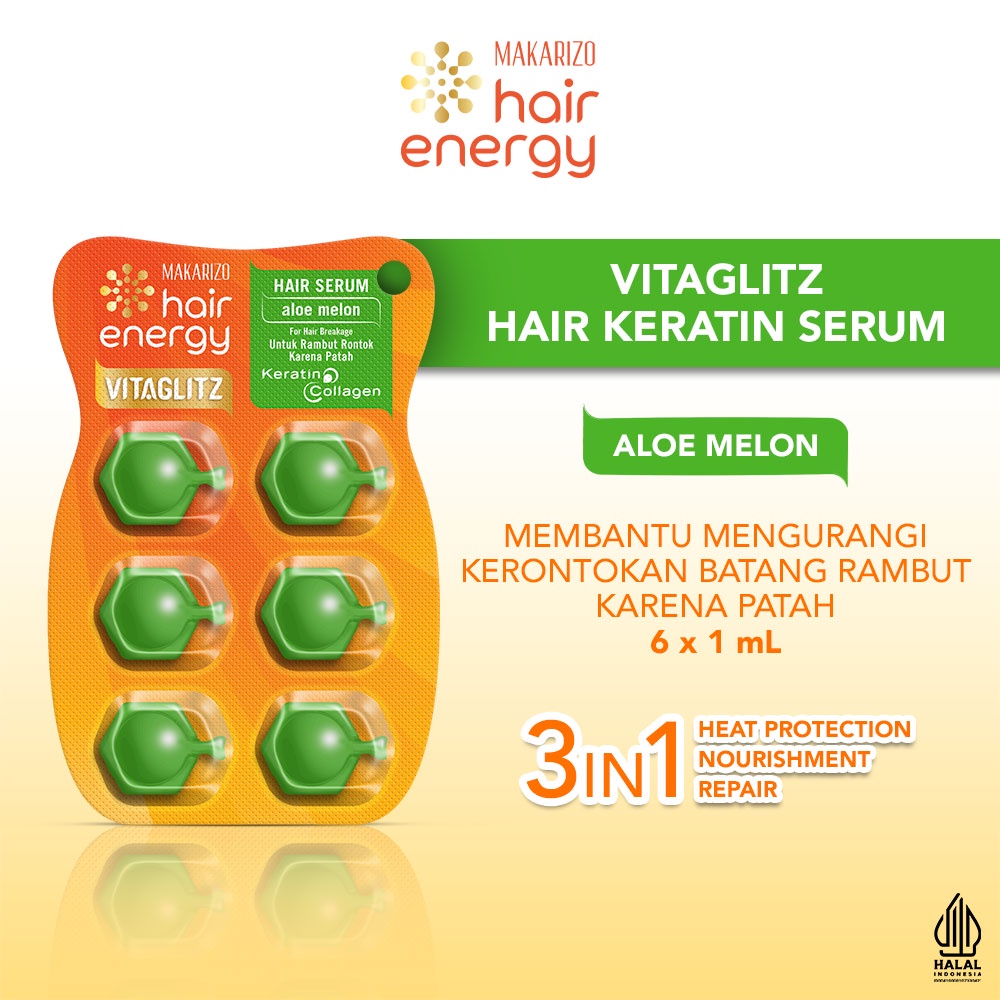 Makarizo Hair Energy Vitaglitz Hair Serum 1ml x 6 - Aloe Melon Makarizo Hair Energy Vitaglitz Hair Serum 1ml x 6 - Aloe Melon