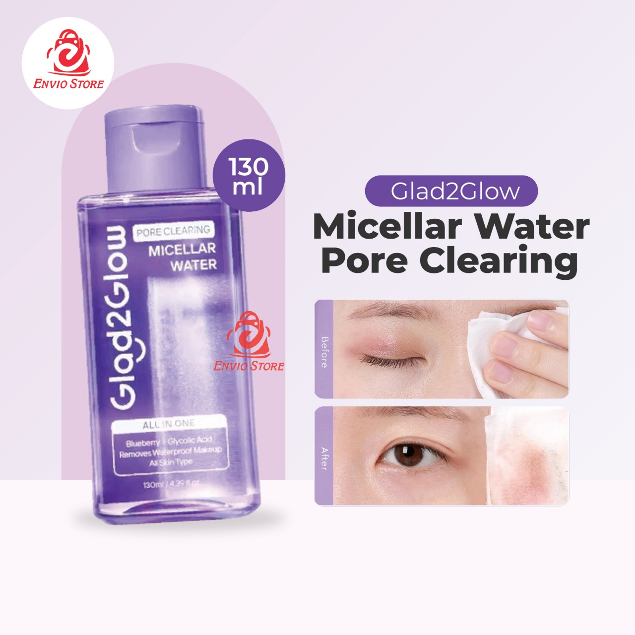 Glad 2 Glow Micellar Water - Pore Clearing 130ml