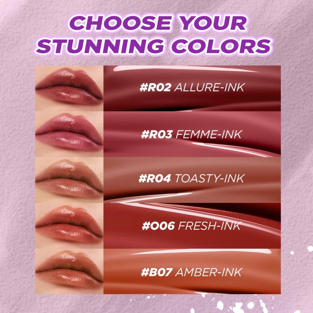 Dazzle Me Ink-Gloss Lip Tint 2.5ml - R02 Allure-Ink Dazzle Me Ink-Gloss Lip Tint 2.5ml - R02 Allure-Ink