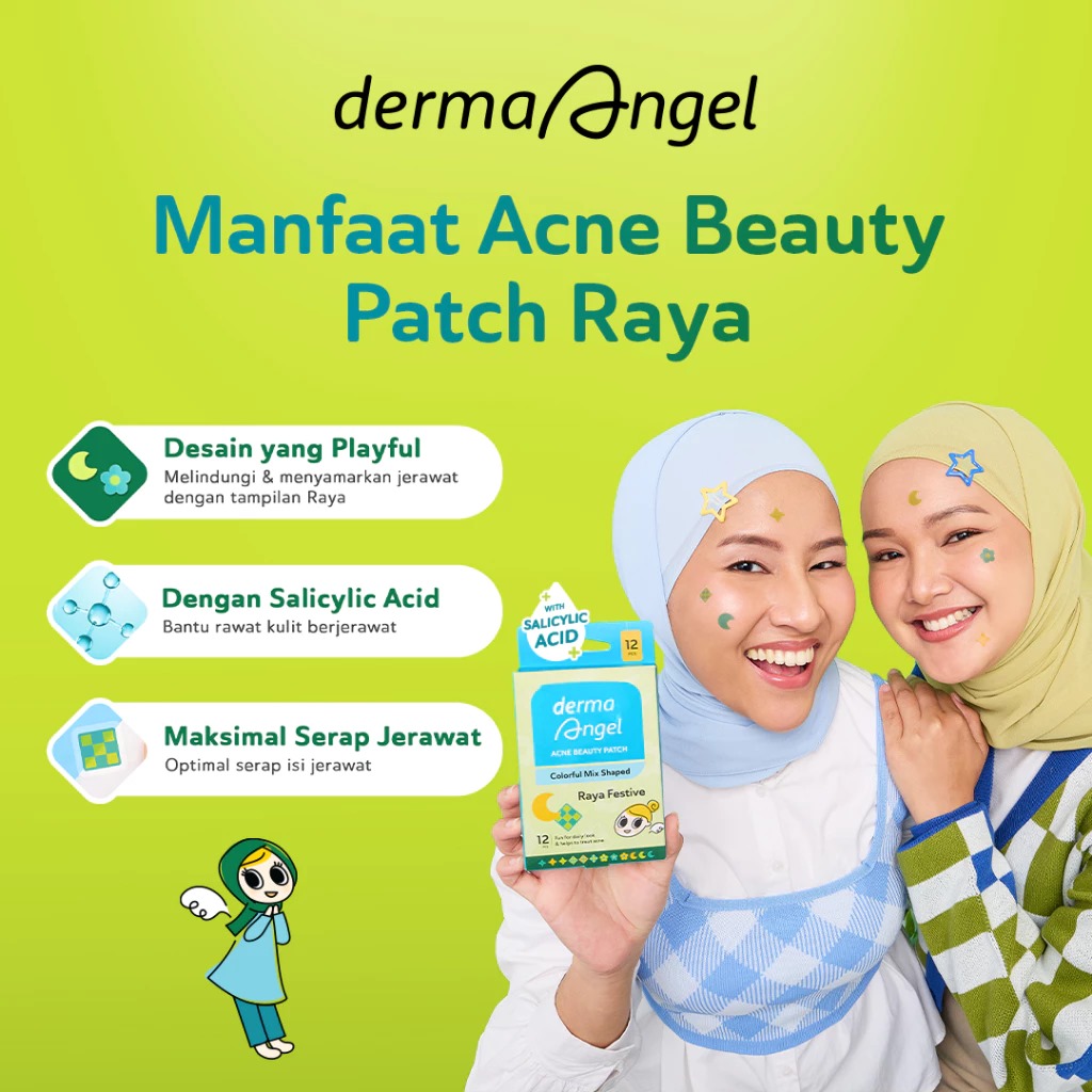 Derma Angel Acne Beauty Patch With Salicylic Acid Colorful Mix Shaped 12s - Raya Festive Derma Angel Acne Beauty Patch With Salicylic Acid Colorful Mix Shaped 12s - Raya Festive