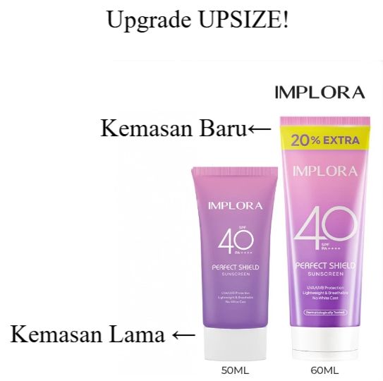 Implora Perfect Shield Sunscreen SPF40 PA++++ 50ml / 60ml Implora Perfect Shield Sunscreen SPF40 PA++++ 50ml / 60ml