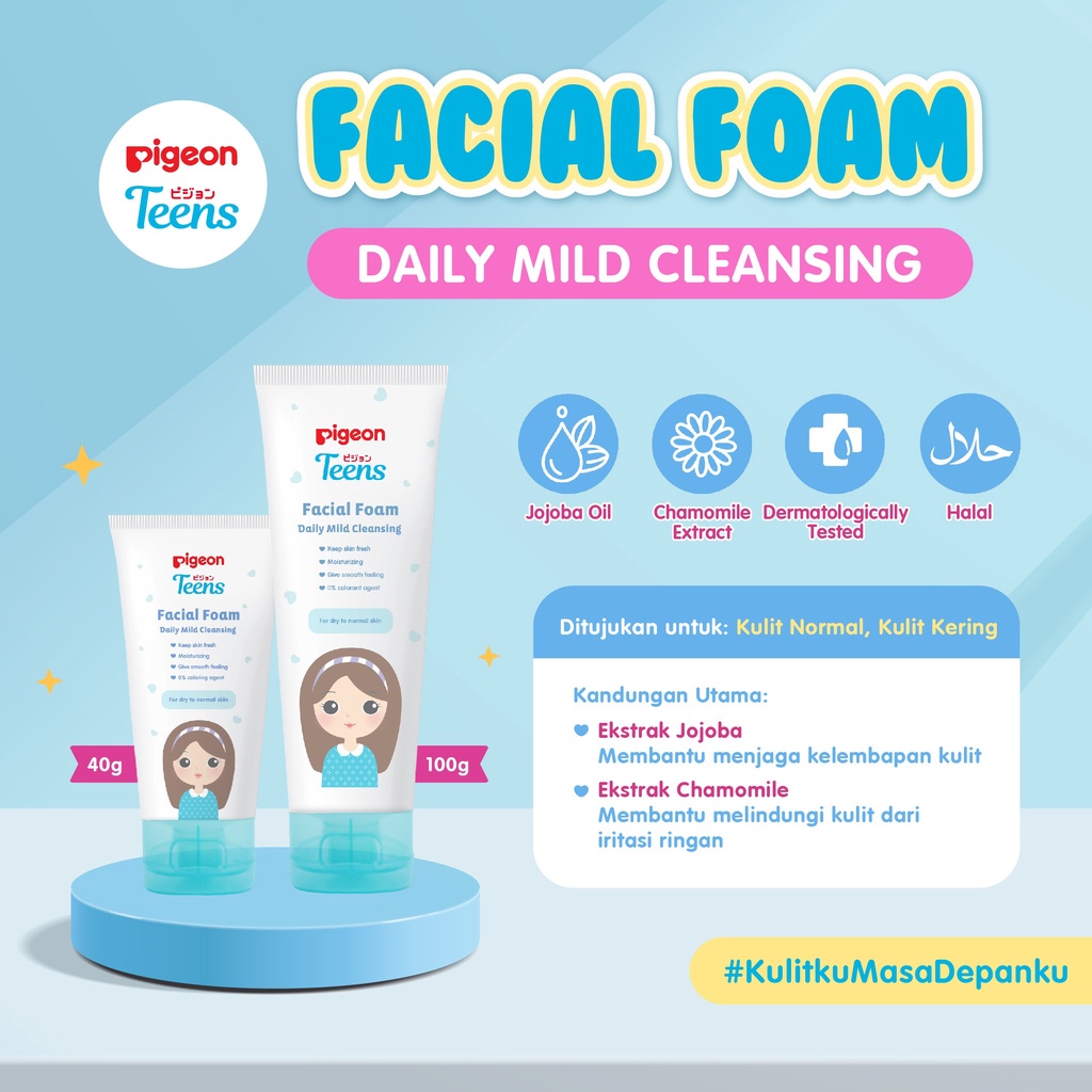 Pigeon Teens Facial Foam 40gr - Daily Mild Cleansing