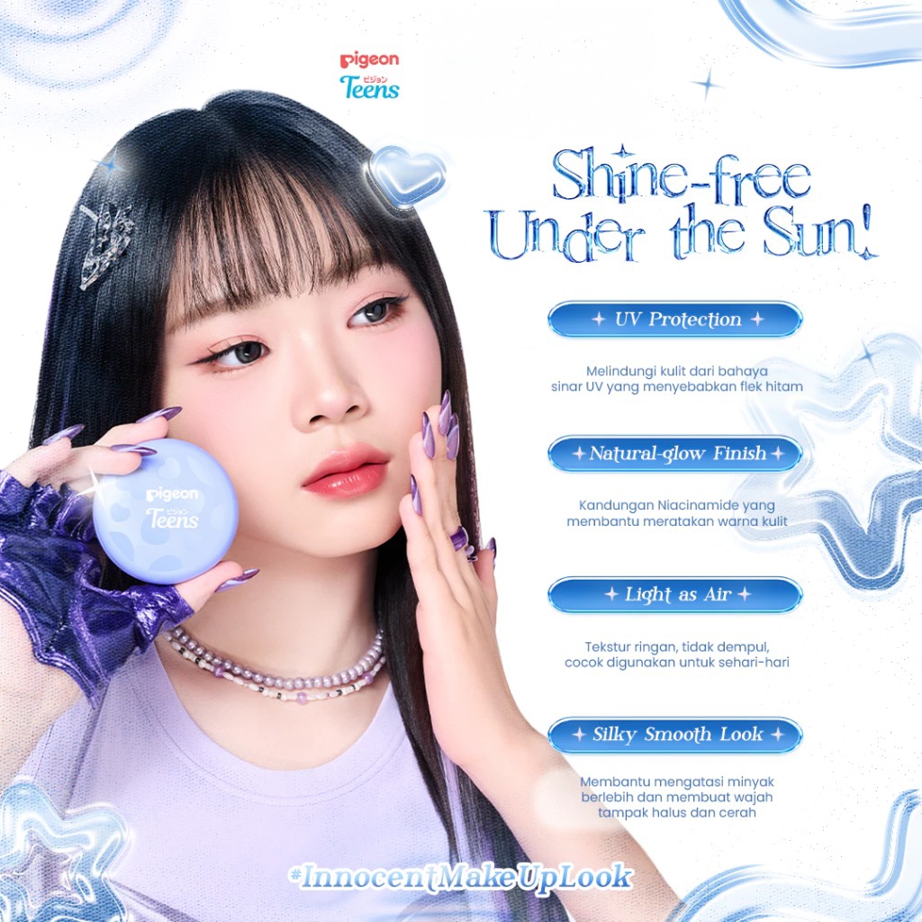 Pigeon Teens Everyday Compact Powder+UV Filter FULL SIZE 9gr - C01 Fair