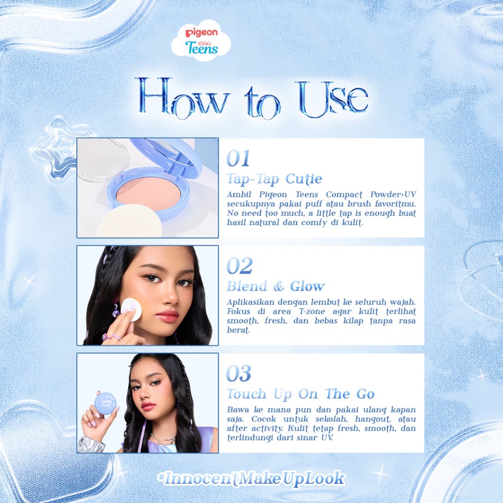 Pigeon Teens Everyday Compact Powder+UV Filter FULL SIZE 9gr - N03 Natural