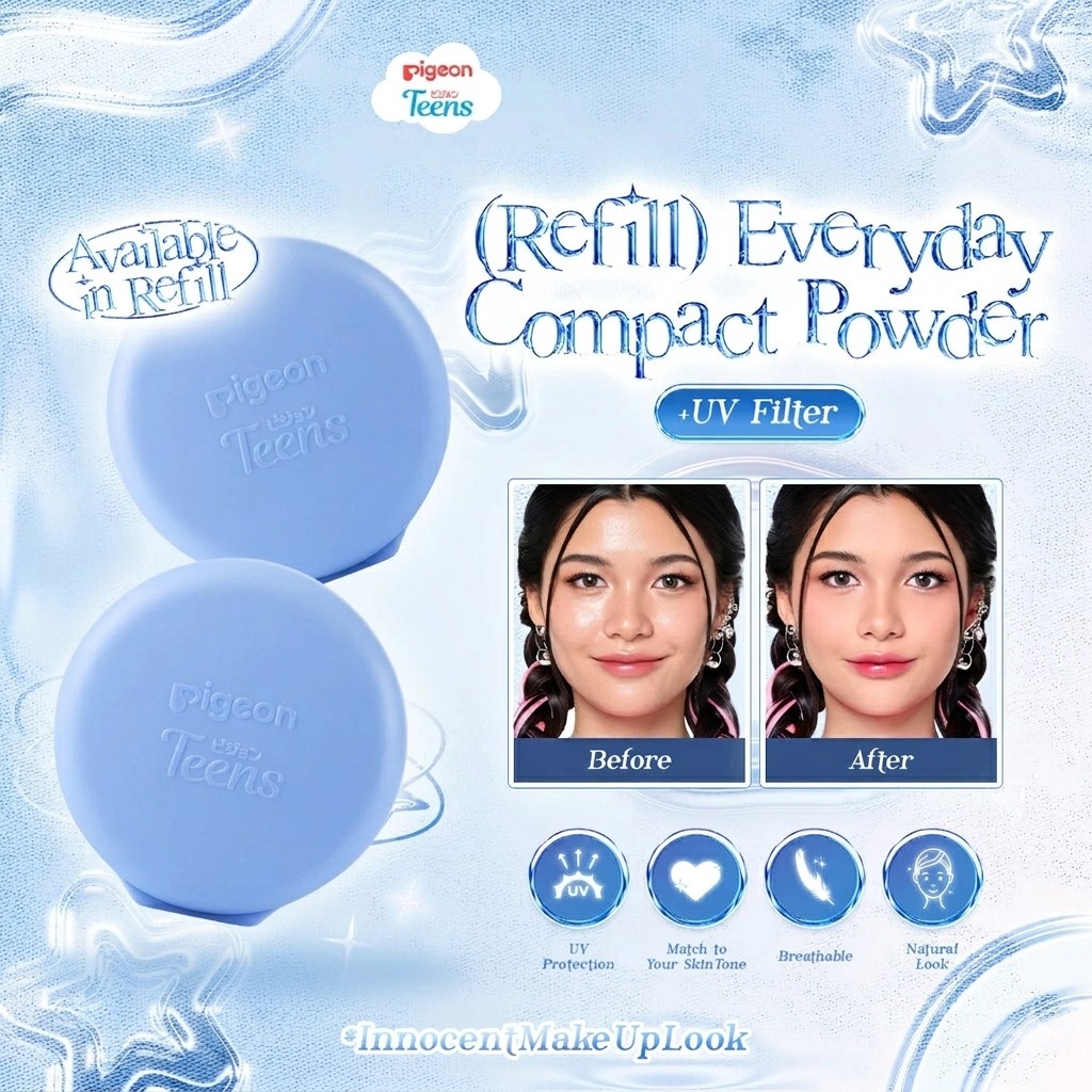 Pigeon Teens Everyday Compact Powder+UV Filter REFILL 9gr - N03 Natural