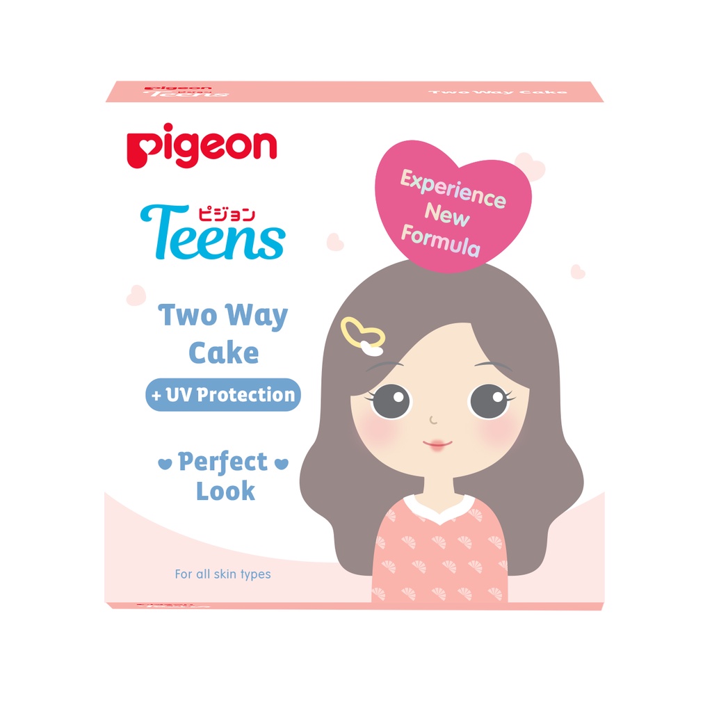 Pigeon Teens Two Way Cake + UV Protection Full Size 14gr - Natural (Pack Peach)