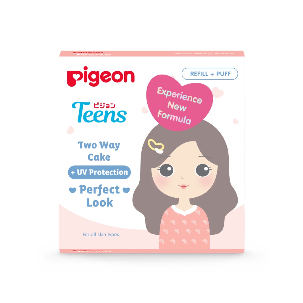 Pigeon Teens Two Way Cake + UV Protection Refill + Puff 14gr - Beige (Pack Peach) Pigeon Teens Two Way Cake + UV Protection Refill + Puff 14gr - Beige (Pack Peach)