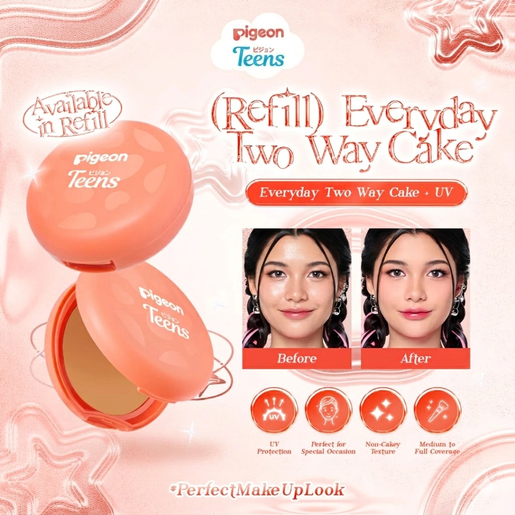 Pigeon Teens Everyday Two Way Cake+UV Filter REFILL 9gr - W01-Sand