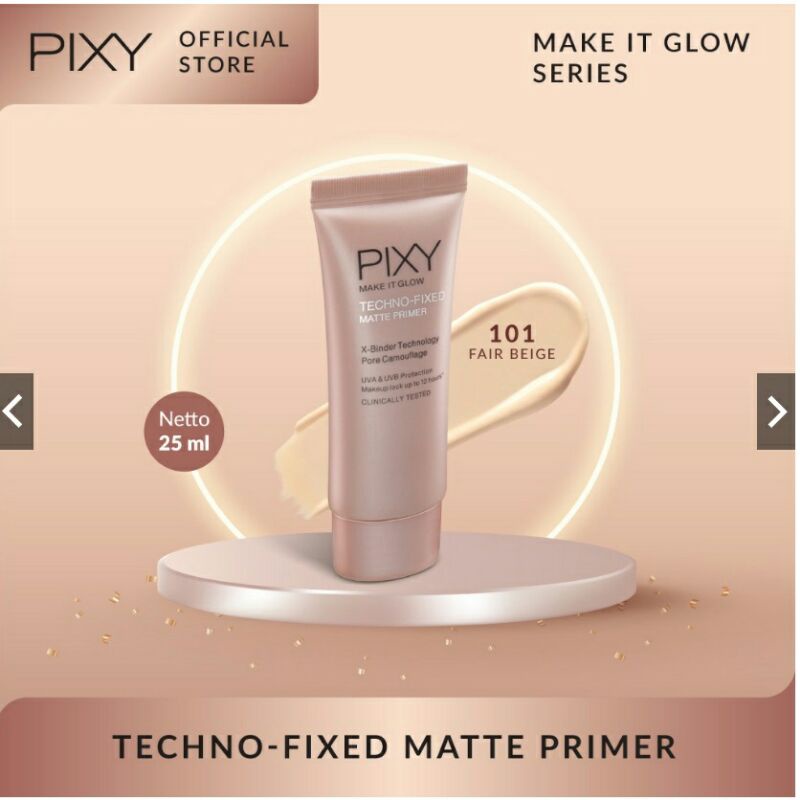 Pixy Make It Glow Techno - Fixed Matte Primer 101 Fair Beige