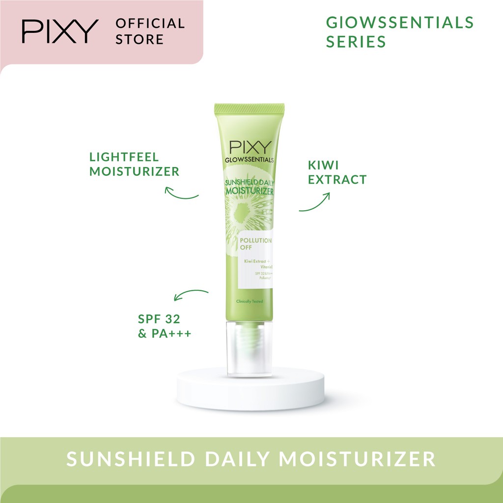 PIXY Glowssentials Sunshield Daily Moisturizer 20gr (Hijau - Pollution Off)