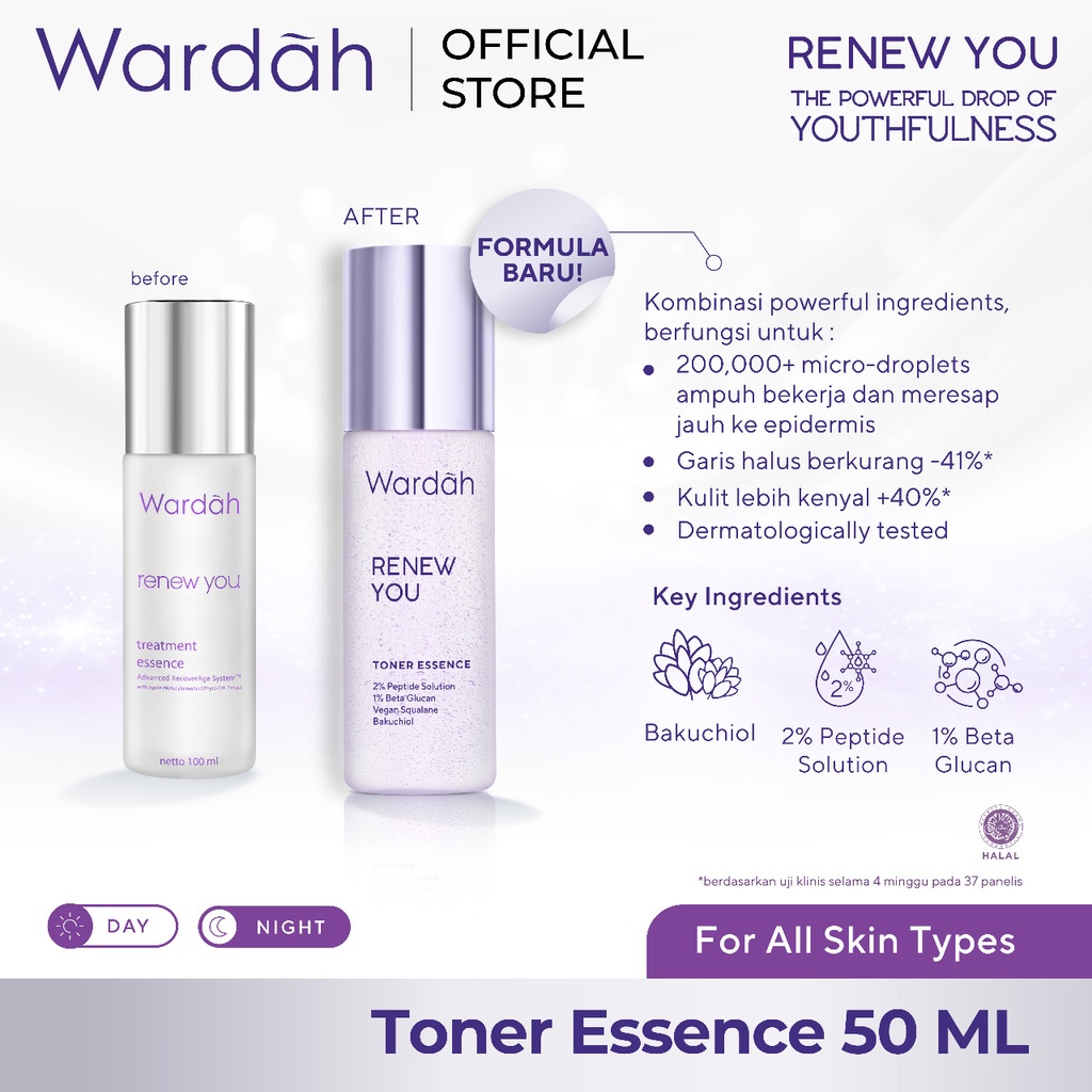 Wardah Renew You Firm & Lift Essence Toner 50ml Wardah Renew You Firm & Lift Essence Toner 50ml