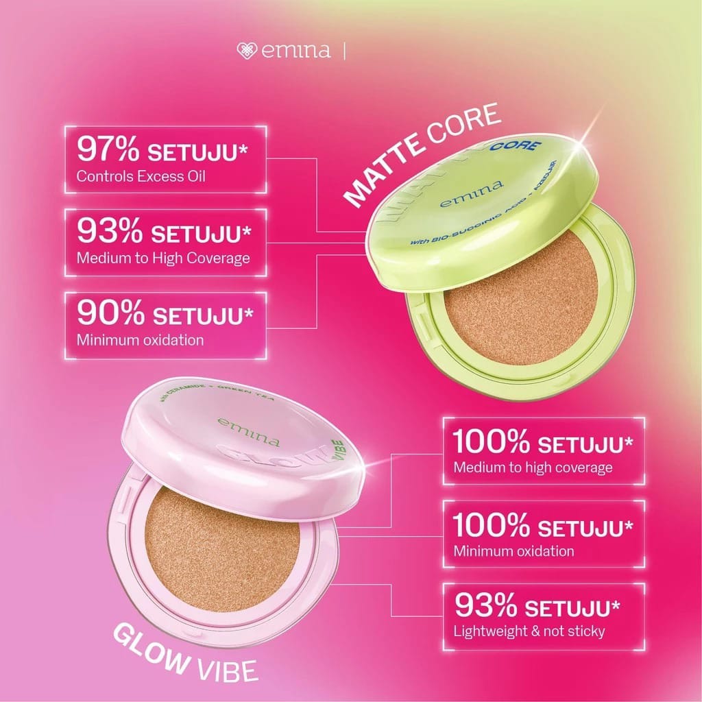 Emina Glow Vibe Cushion SPF50 PA++++ 13gr - O03 Chai