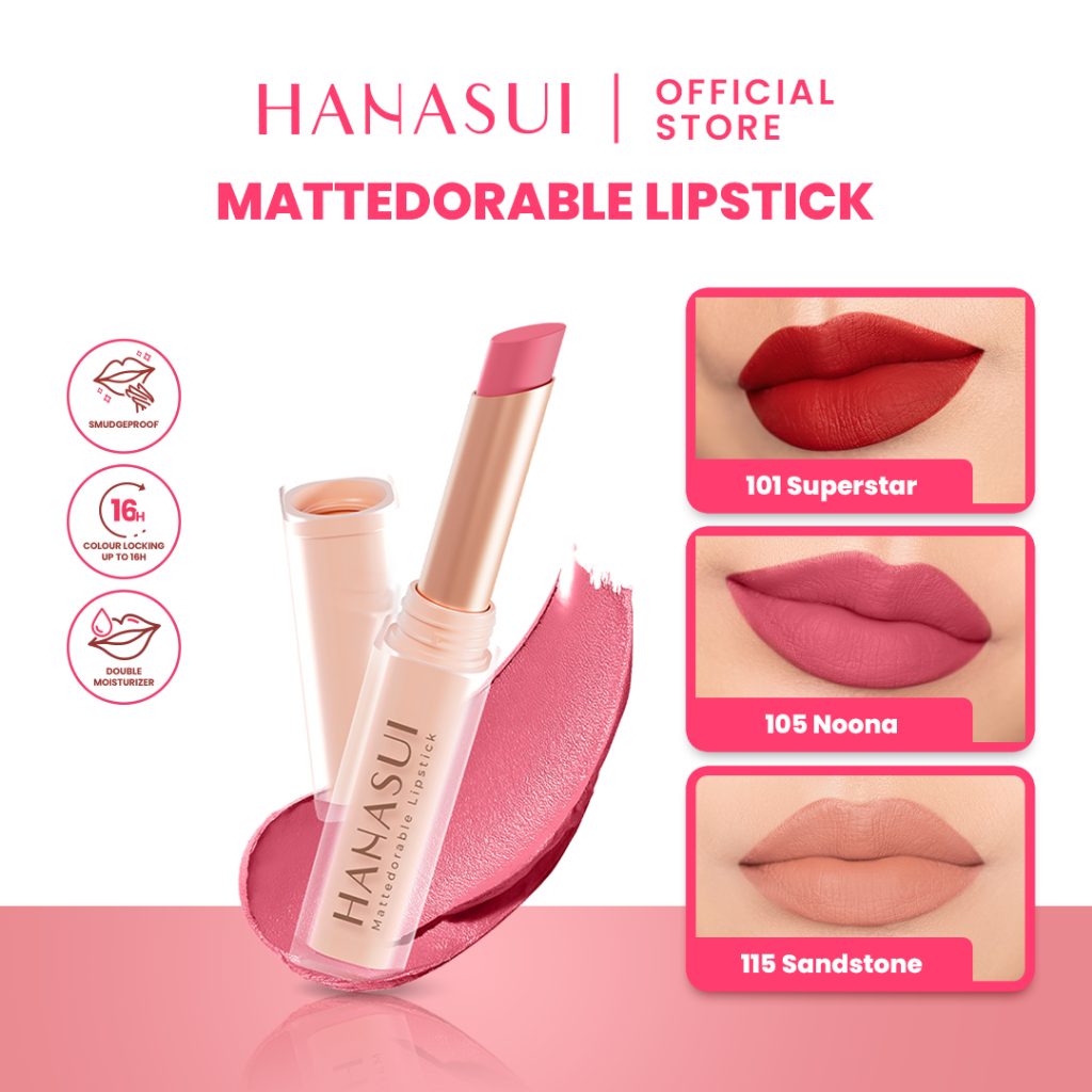 Hanasui Mattedorable Matte Lipstick 2gr - 105 Noona Hanasui Mattedorable Matte Lipstick 2gr - 105 Noona