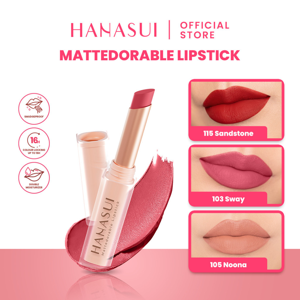 Hanasui Mattedorable Matte Lipstick 2gr - 107 Pop Hanasui Mattedorable Matte Lipstick 2gr - 107 Pop