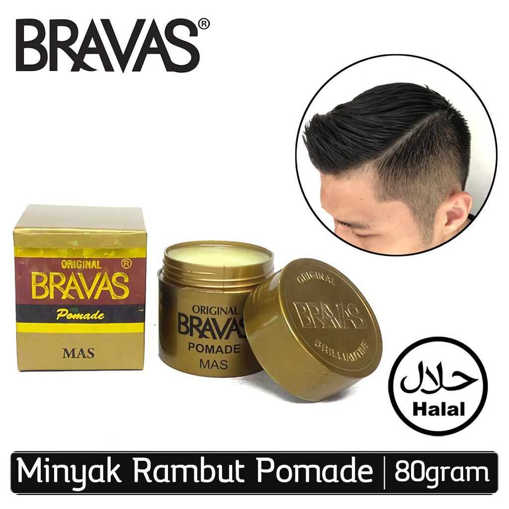 Bravas Pomade Brilliantine Minyak Rambut 80gr - Mas Bravas Pomade Brilliantine Minyak Rambut 80gr - Mas