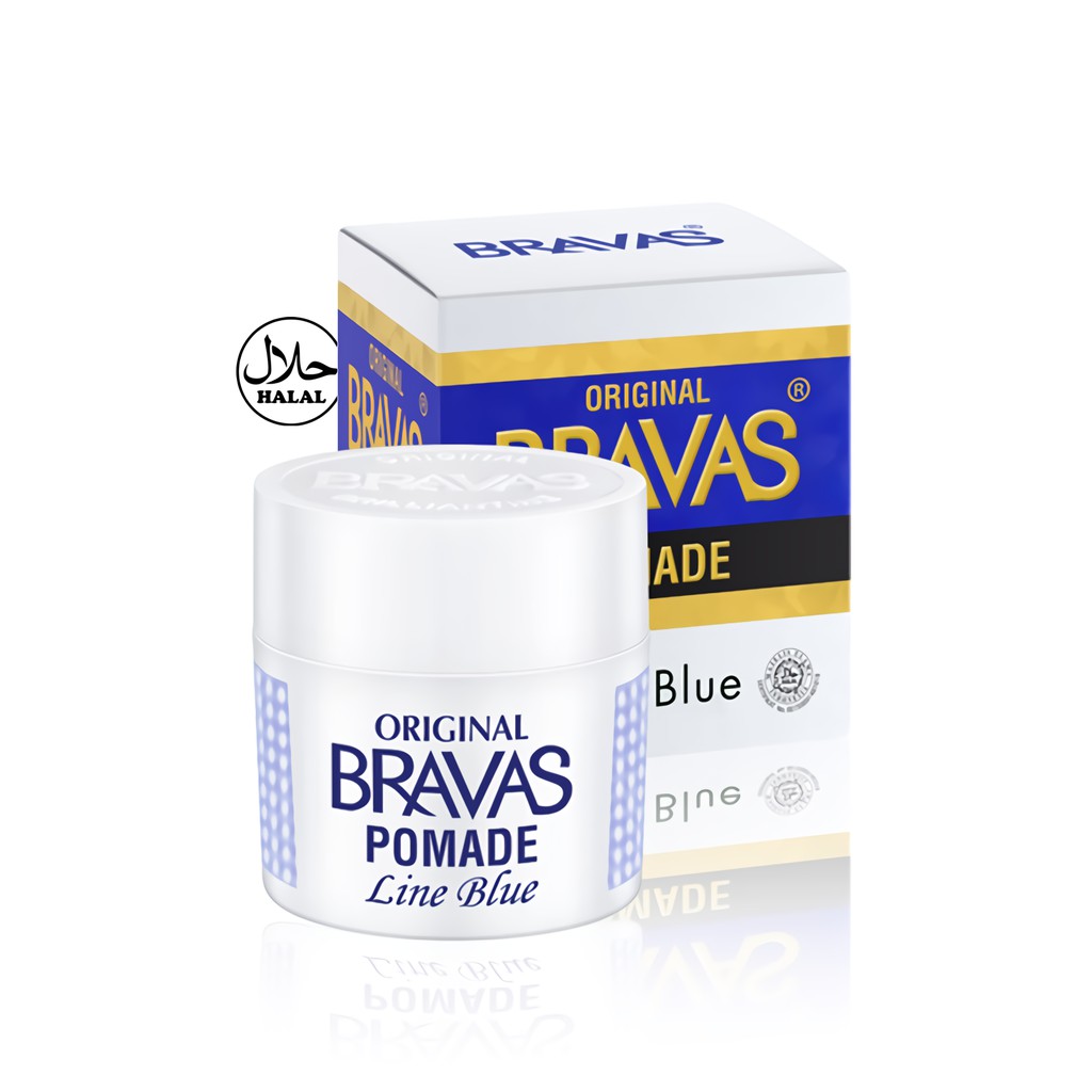 Bravas Pomade Brilliantine Minyak Rambut 80gr - Line Blue Bravas Pomade Brilliantine Minyak Rambut 80gr - Line Blue