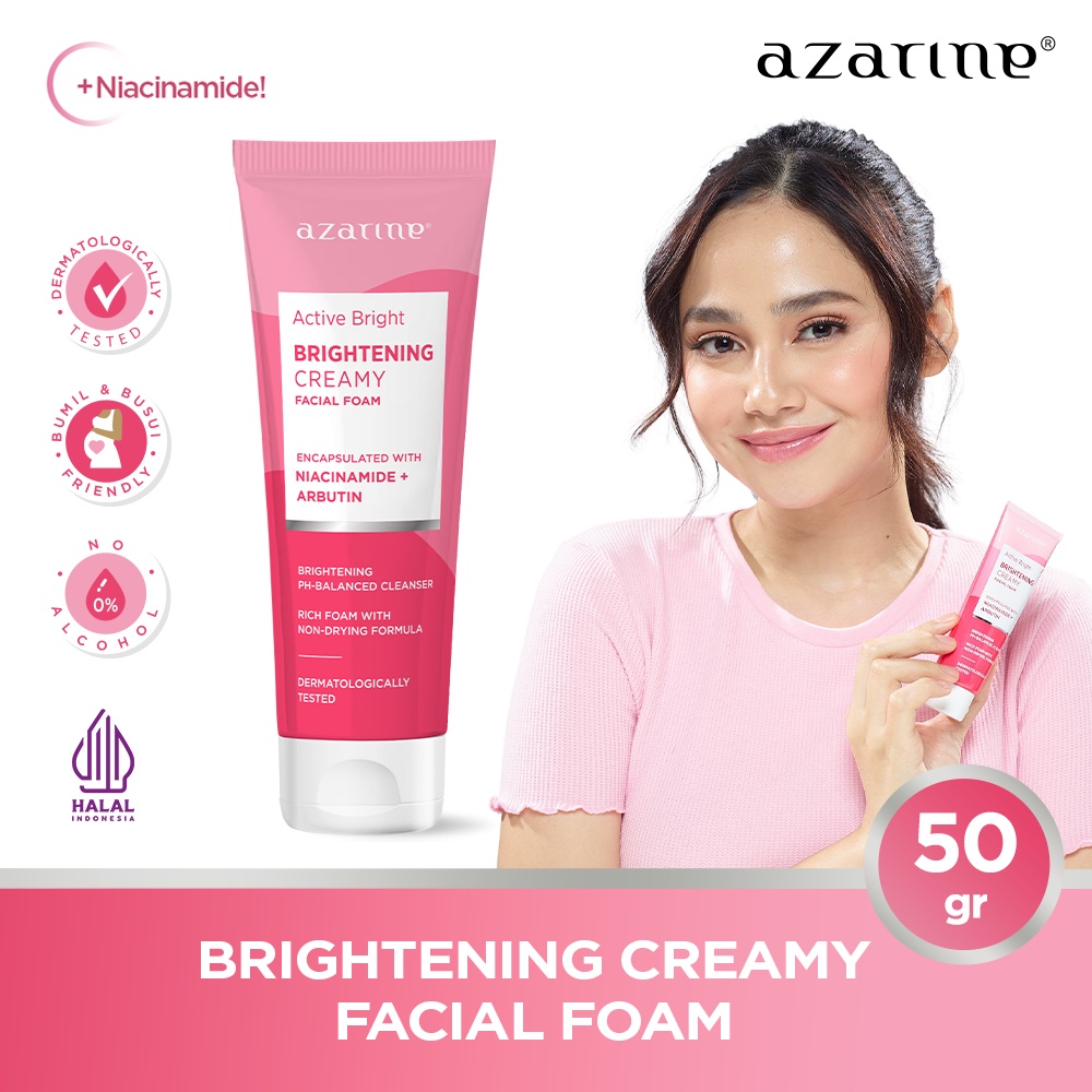Azarine Active Bright Brightening Creamy Facial Foam 50gr