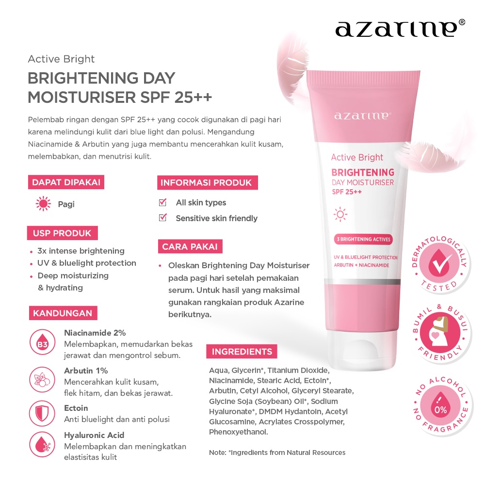 Azarine Active Bright Brightening Day Moisturiser SPF25++ 20gr
