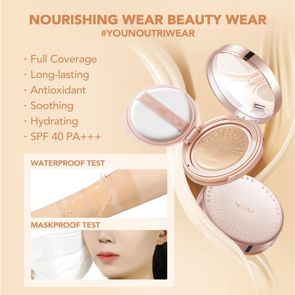 YOU Noutriwear+ Flawless Cushion Foundation Full Size - W703 Warm Ivory
