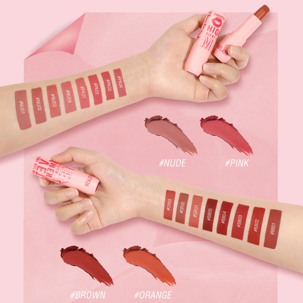 Pinkflash Silky Velvet Lipstick High Pigmented PF-L05 - NU02