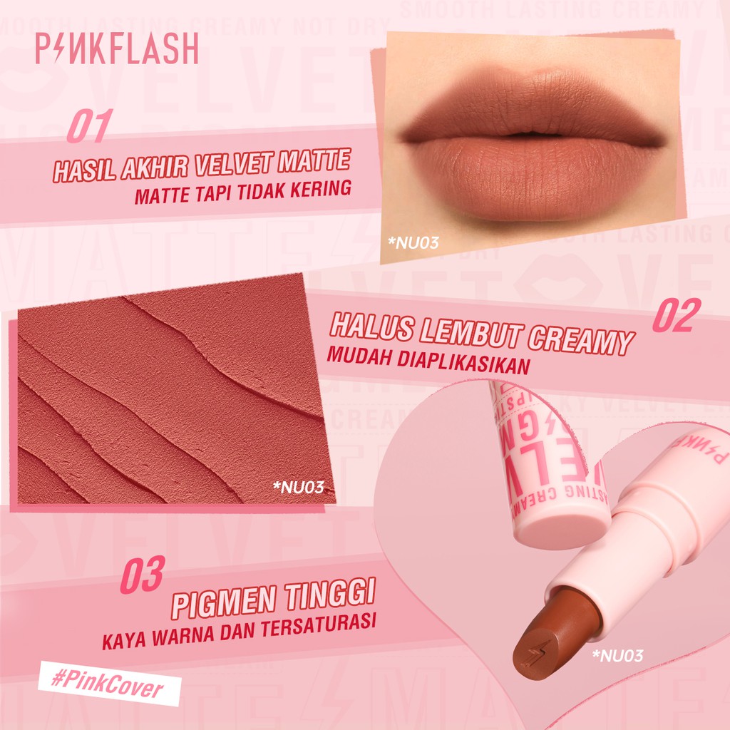 Pinkflash Silky Velvet Lipstick High Pigmented PF-L05 - NU02