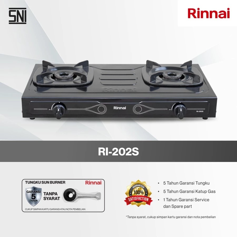 Rinnai Kompor Gas RI-202S - Kompor Gas 2 Tungku