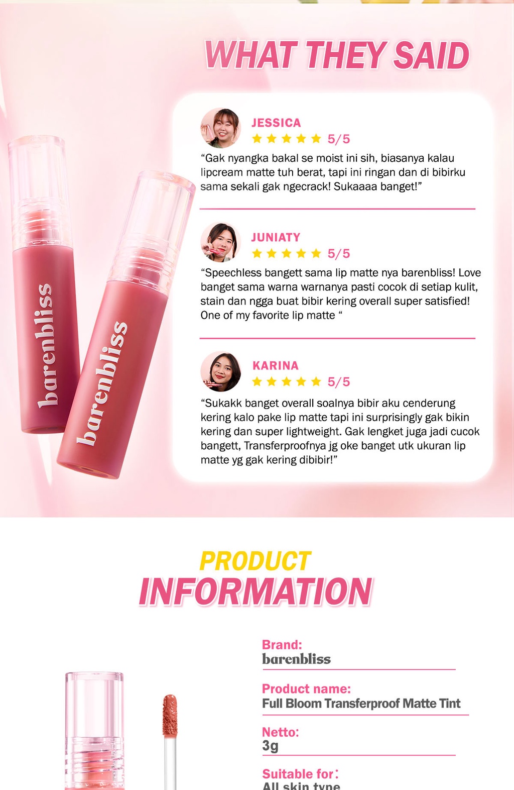 BNB Barenbliss Full Bloom Transferproof Matte Tint - 05 Ruby Daisy