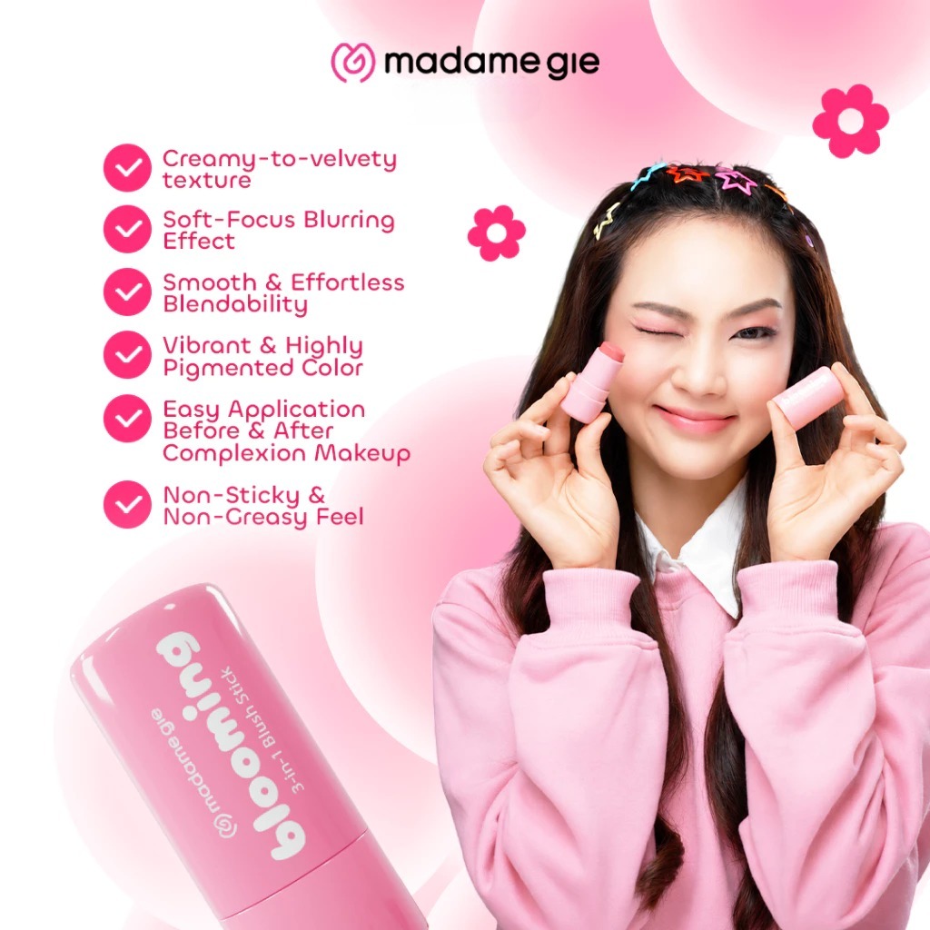 Madame Gie Blooming 3in1 Blush Stick 3.5gr - 03 Coral Haze