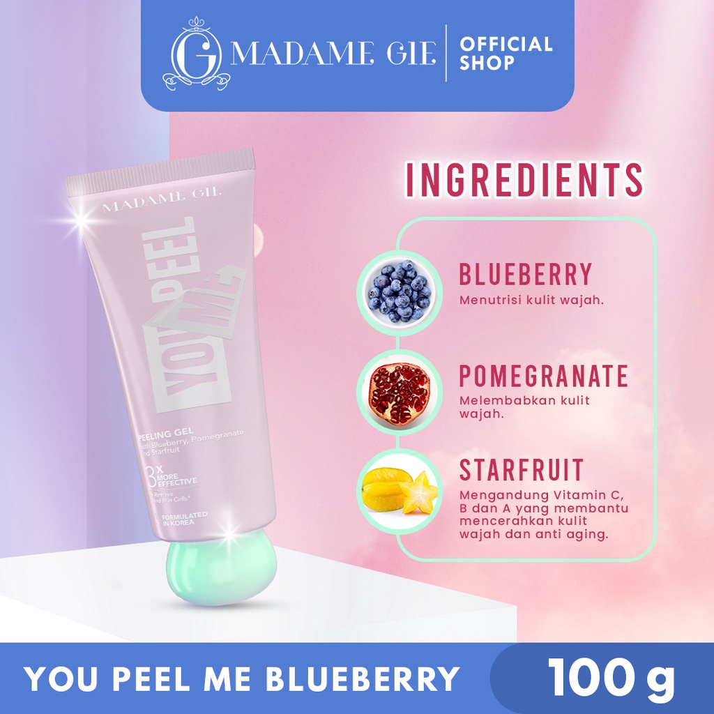 Madame Gie You Peel Me Cleanser 100gr - 01 Blueberry (Pink)
