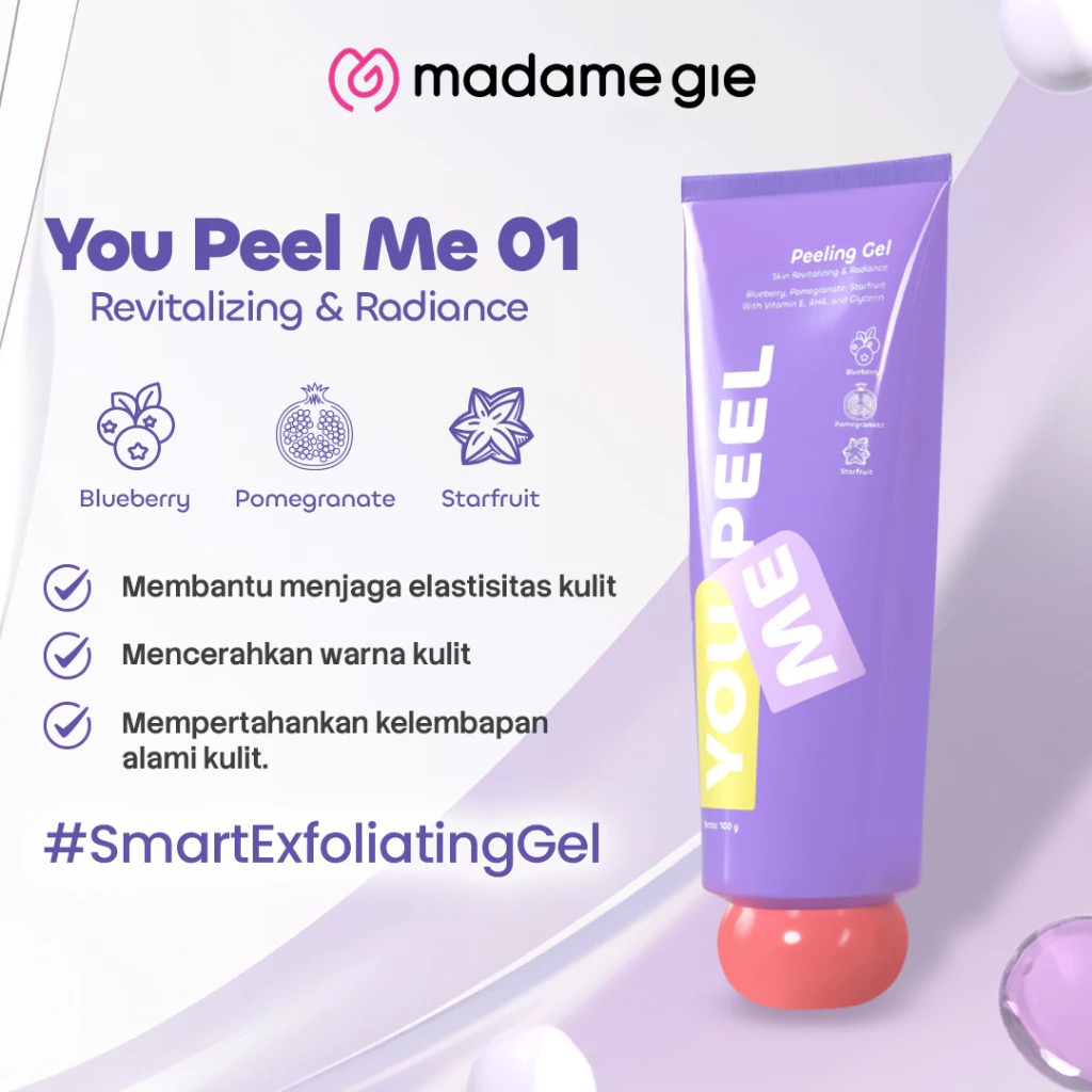Madame Gie You Peel Me 100gr - 01 Skin Revitalizing & Radiance (Ungu)
