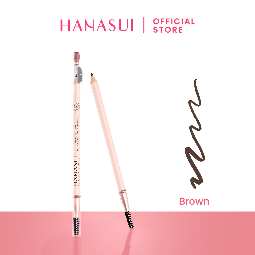 Hanasui Eyebrowtiful Pencil 3in1 - Brown (Pensil Alis)