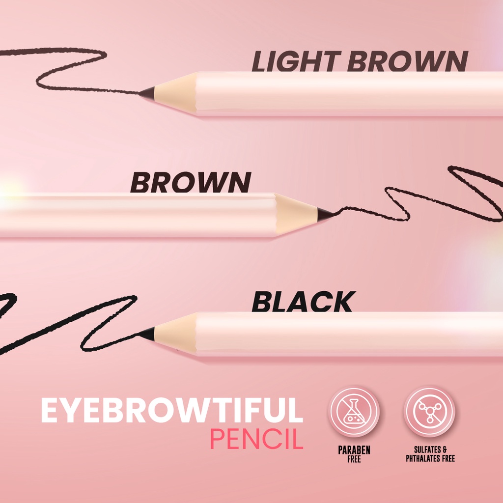 Hanasui Eyebrowtiful Pencil 3in1 - Light Brown (Pensil Alis)