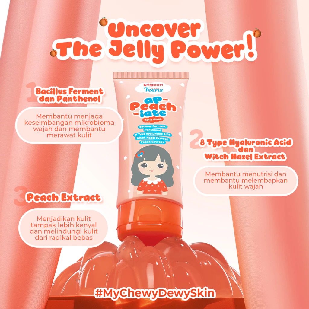 Pigeon Teens Jelly Mask 60ml - Ap-Peach-iate Pigeon Teens Jelly Mask 60ml - Ap-Peach-iate