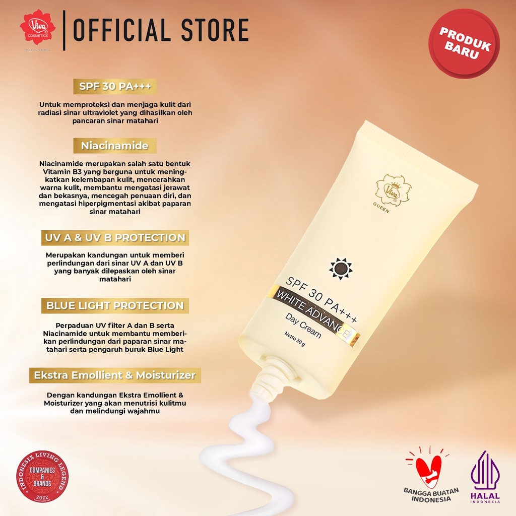 Viva Queen White Multiactive Advance Day Cream SPF30 PA+++ 30gr
