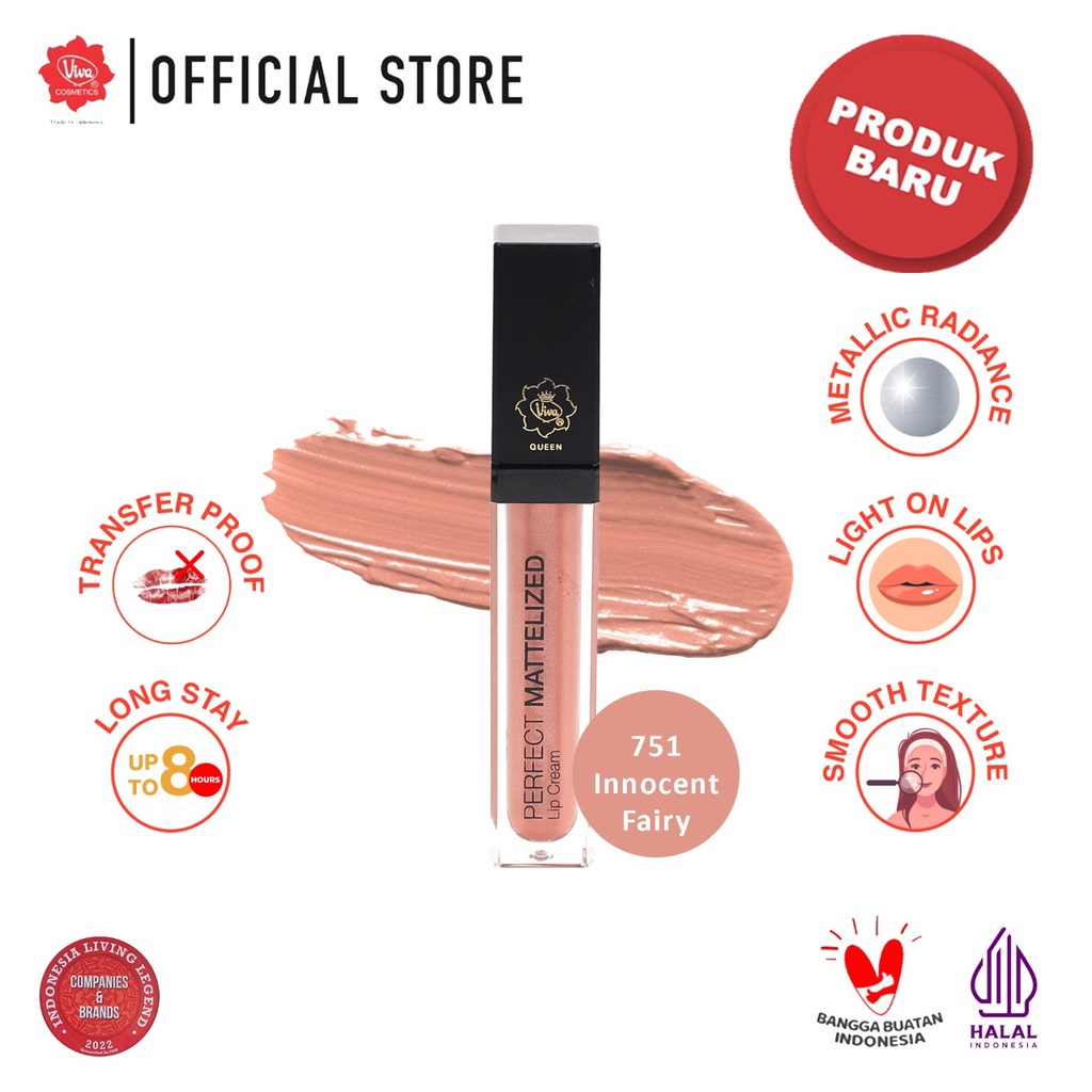 Viva Queen Perfect Mattelized Lip Cream 7g - 751 Innocent Fairy Viva Queen Perfect Mattelized Lip Cream 7g - 751 Innocent Fairy