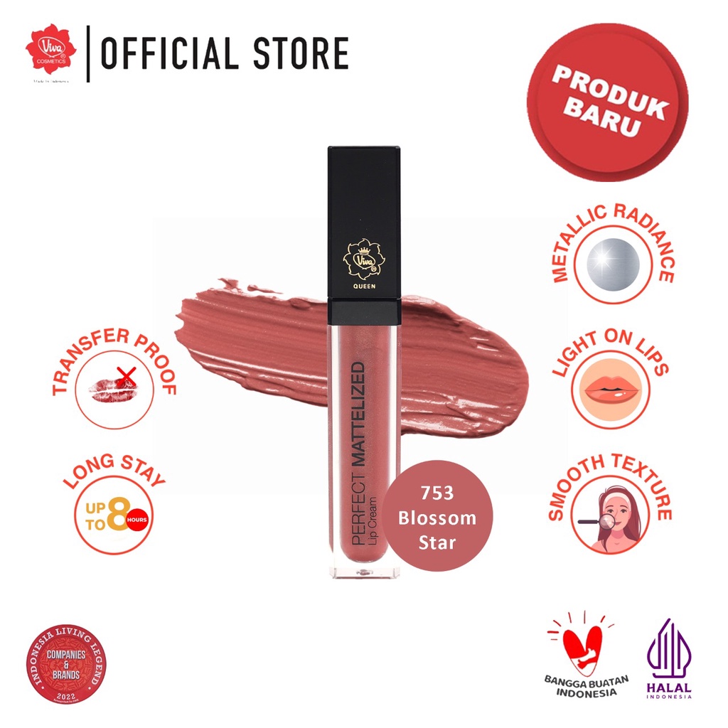 Viva Queen Perfect Mattelized Lip Cream 7g - 753 Blossom Star Viva Queen Perfect Mattelized Lip Cream 7g - 753 Blossom Star