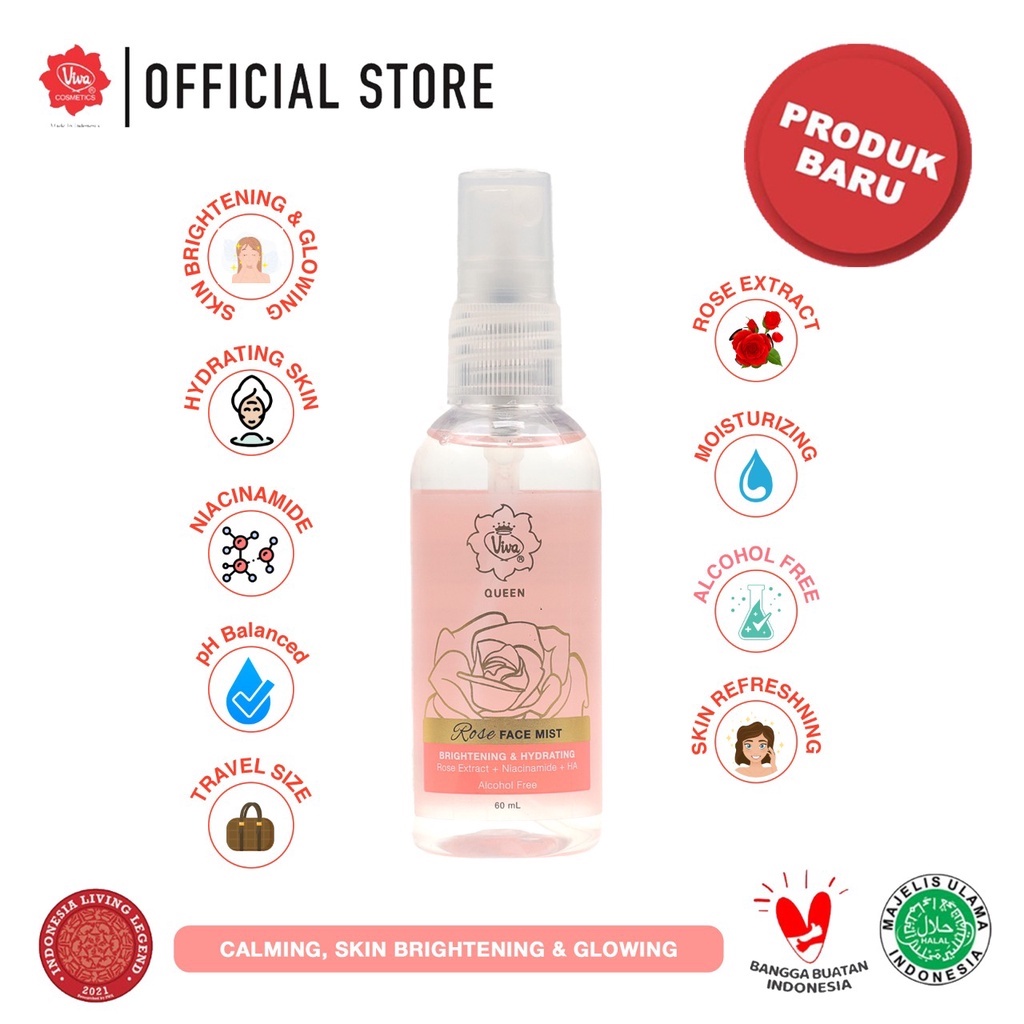 Viva Queen Rose Face Mist 60ml Viva Queen Rose Face Mist 60ml
